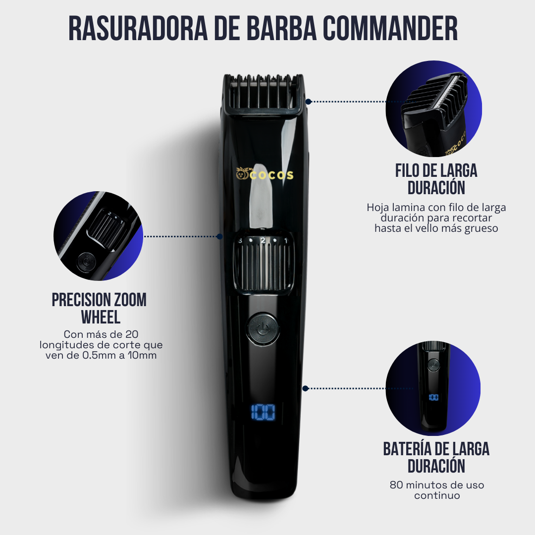 RASURADORA DE BARBA COMMANDER - MYCOCOS®